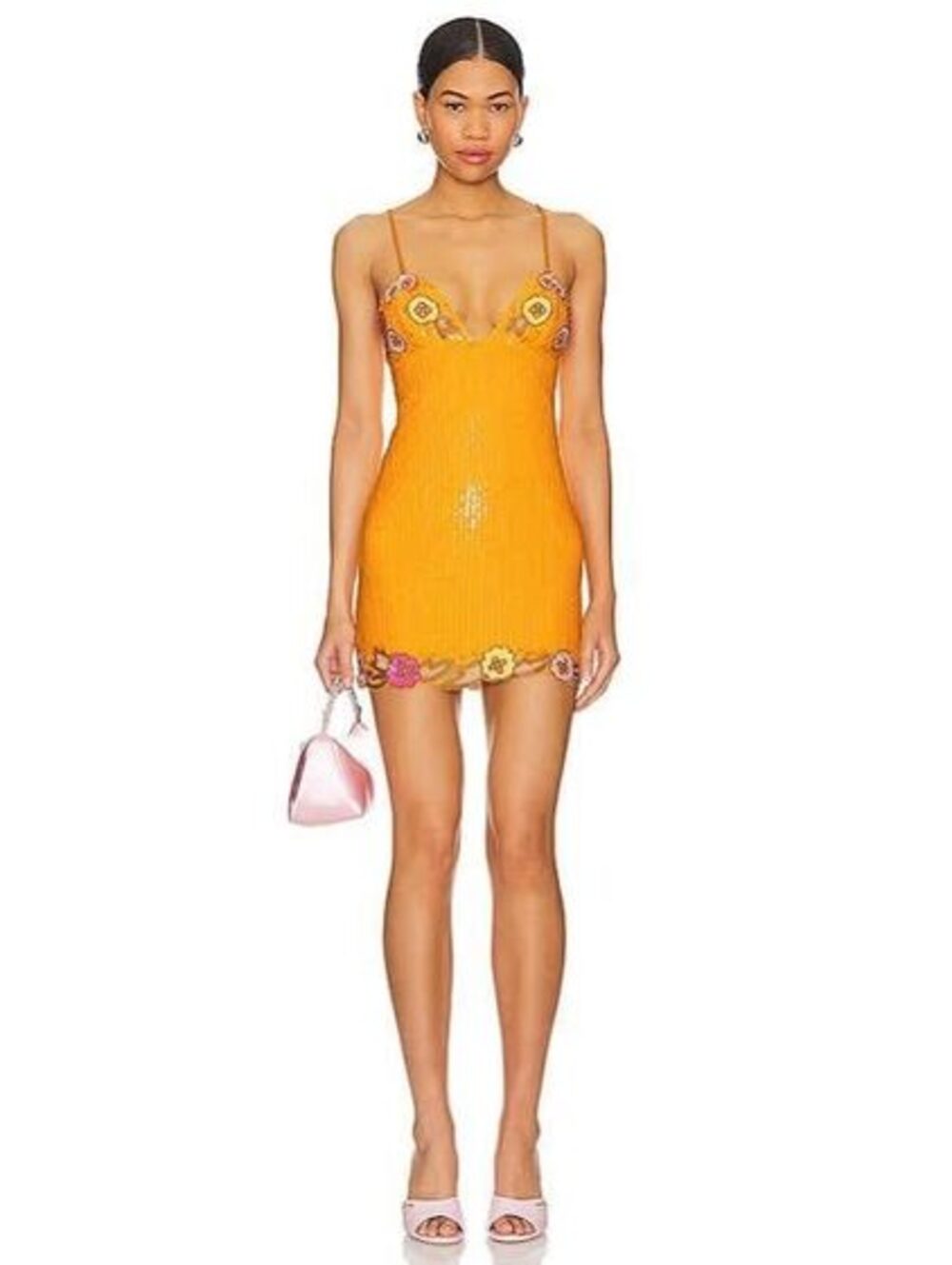 Majorelle CAL EMBELLISHED MINI DRESS orange